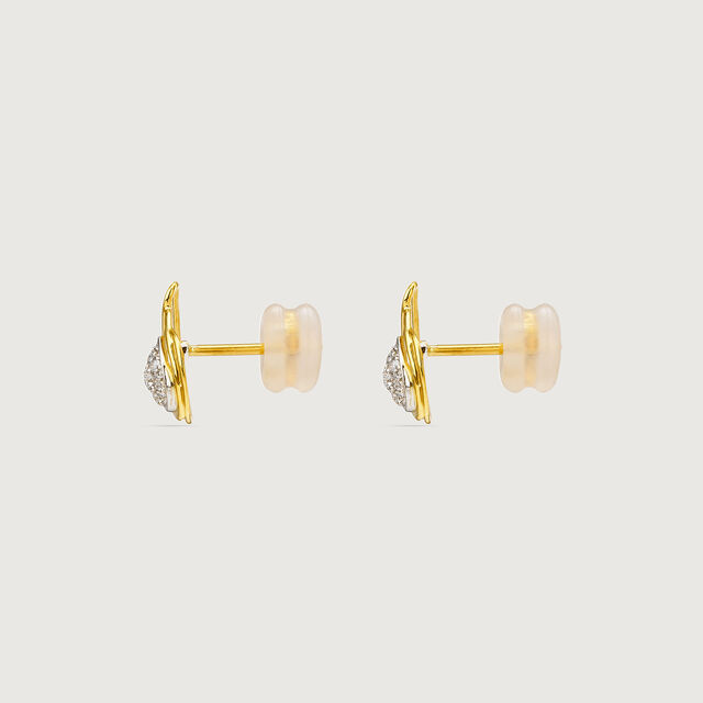 Opulent Fluid Diamond Platinum Gold Stud Earrings,,hi-res image number null
