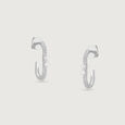 Twinkle Duo Silver Hoop Earrings,,hi-res view 3
