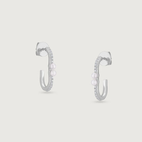 Twinkle Duo Silver Hoop Earrings