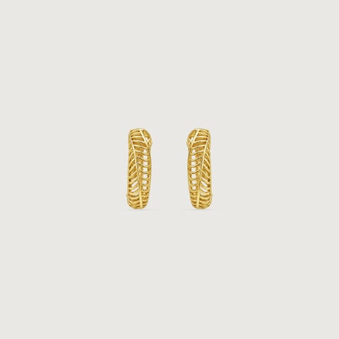 Linear Rhythm Gold Hoop Earrings