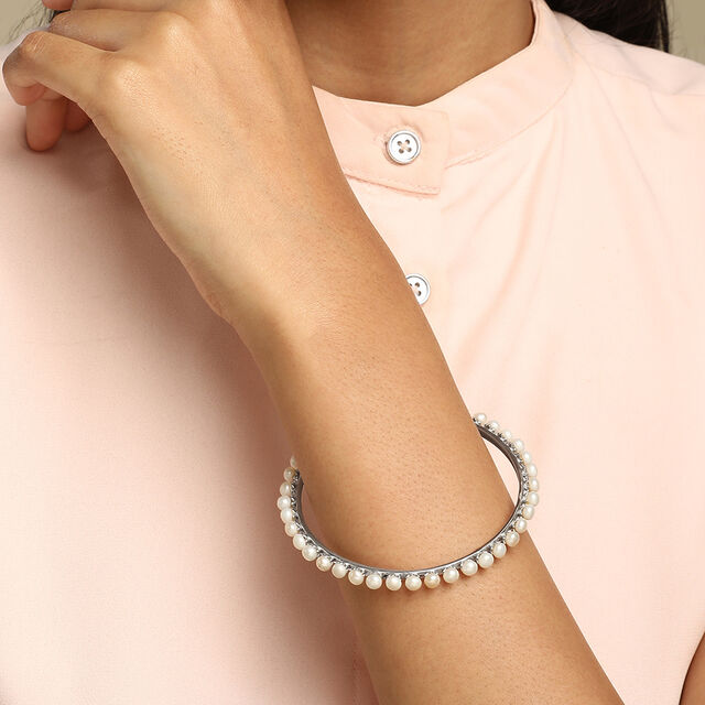 Infinite Pearl Silver Bangle,,hi-res image number null