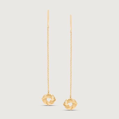 Twisted Charm Gold Sui Dhaga Earrings