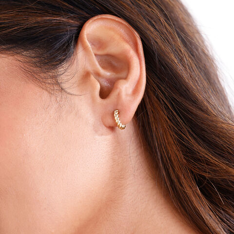 Twisted Rope Gold Hoop Earrings