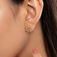 Swirl Gold & Diamond Stud Earrings,,hi-res view 2