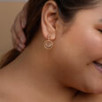 Halo Fringe Diamond Drop Earrings,,hi-res view 2