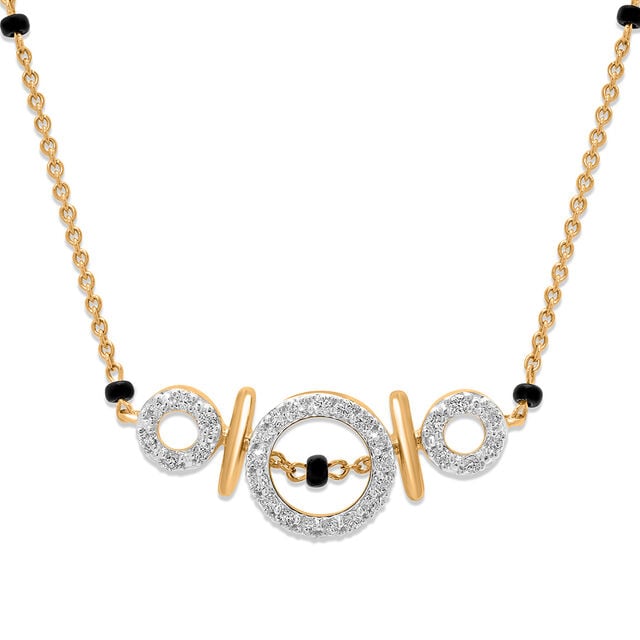 14 KT Beautiful Diamond Mangalsutra,,hi-res view 2