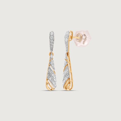 Graceful Drift Diamond Drop Earrings