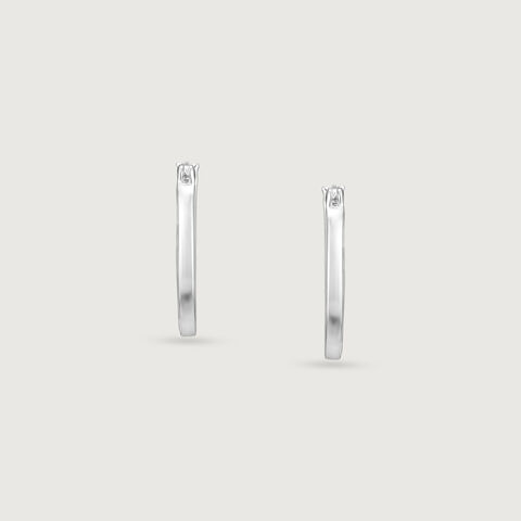 Soft Contemporary Mother of Pearl Silver Hoop Earrings