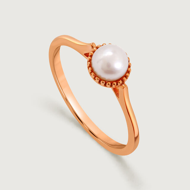 Pearl Adorned 18KT Diamond Finger Ring,,hi-res view 3