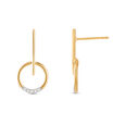 14KT Yellow Gold Fine Line Drop Earrings,,hi-res view 2
