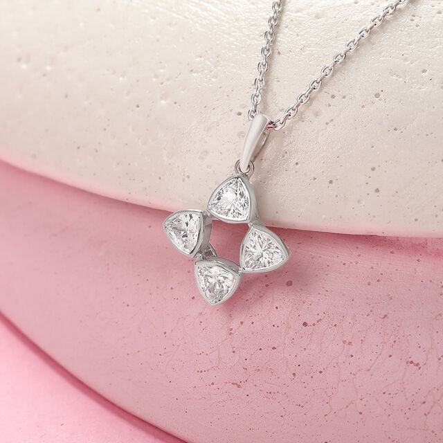 Sparkly Sleek Silver Pendant & Chain,,hi-res image number null