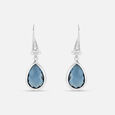 Midnight Teardrop Silver Earrings,,hi-res view 3