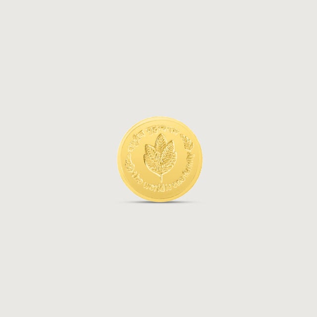 1 gm 24 Karat Mango Leaf Gold Coin (9999 Purity),,hi-res image number null