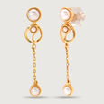 Swirling Pearls 14KT Drop Earrings,,hi-res view 4
