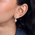 Bubble Loop Silver Hoop Earrings,,hi-res view 2