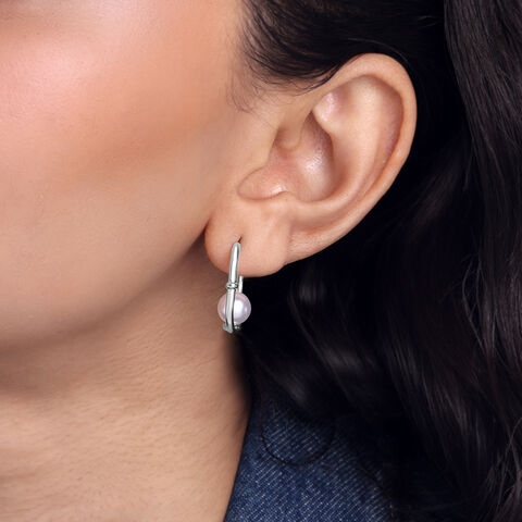 Bubble Loop Silver Hoop Earrings