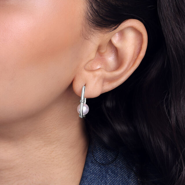 Bubble Loop Silver Hoop Earrings,,hi-res image number null