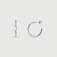 Dynamic Sparkling Silver Hoop Earrings,,hi-res view 4