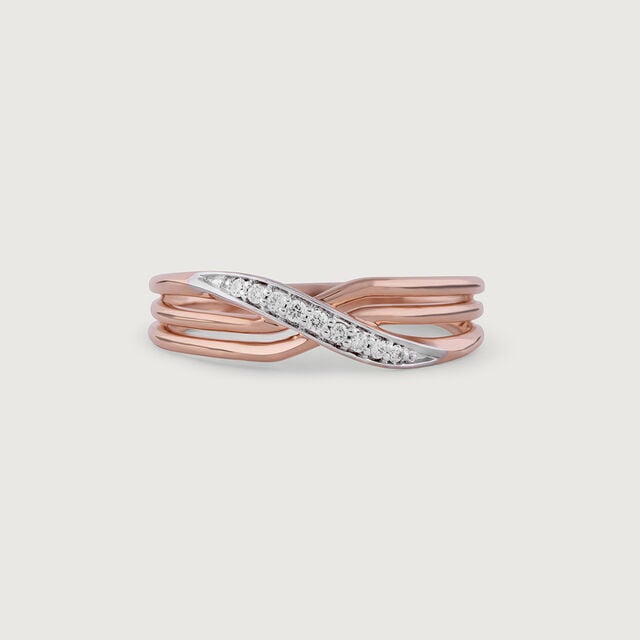 Twisted Beauty Gold & Diamond Finger Ring,,hi-res image number null