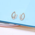 Charming Overlap Silver Stud Earrings,,hi-res view 1