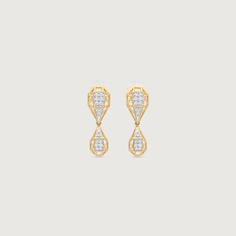 Faceted Balance Diamond Drop Earrings
