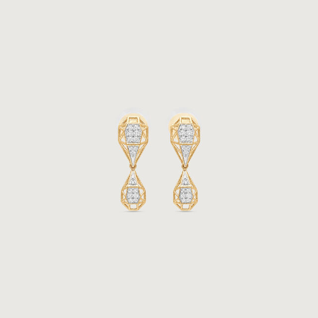 Faceted Balance Diamond Drop Earrings,,hi-res image number null