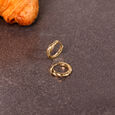 Linked Sculpt Gold Hoop Earrings,,hi-res view 1