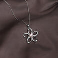 Double Loop Silver Necklace,,hi-res view 1