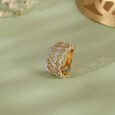 Opulent Mesh Gold & Diamond Finger Ring,,hi-res view 1