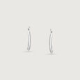 Sculpted Loop Silver Hoop Earrings,,hi-res view 5