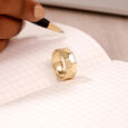 Faceted Sculpt Gold Ring,,hi-res view 1