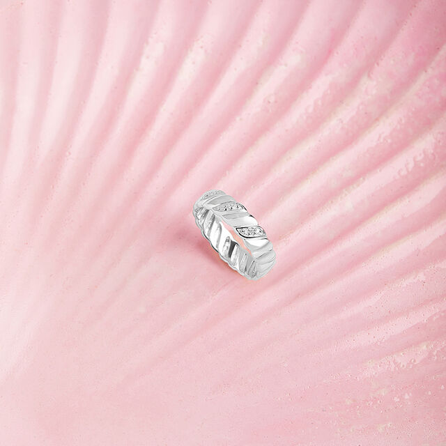 Minimalist Groove Silver Finger Ring,,hi-res image number null