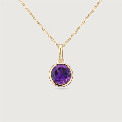Refined Dainty Amethyst Gold Pendant