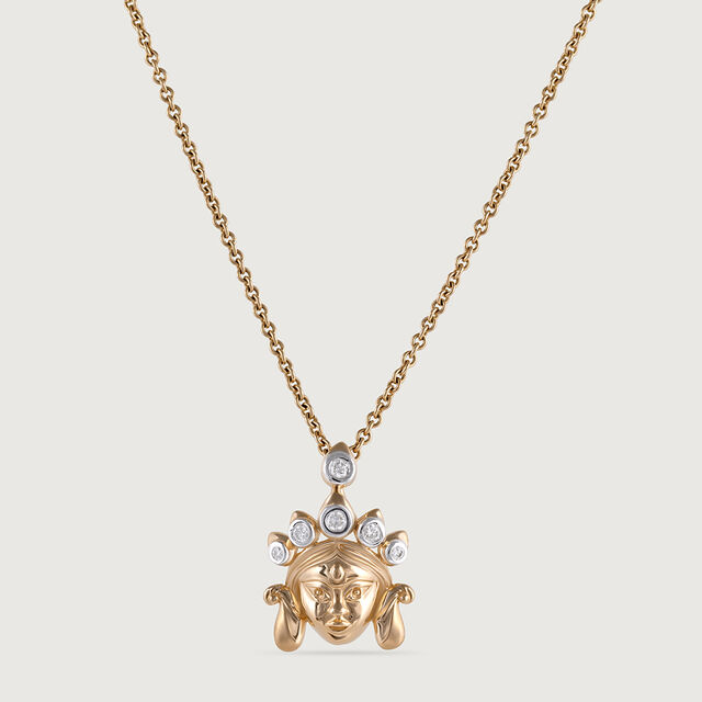 Maa Durga Gold and Diamond Pendant,,hi-res image number null