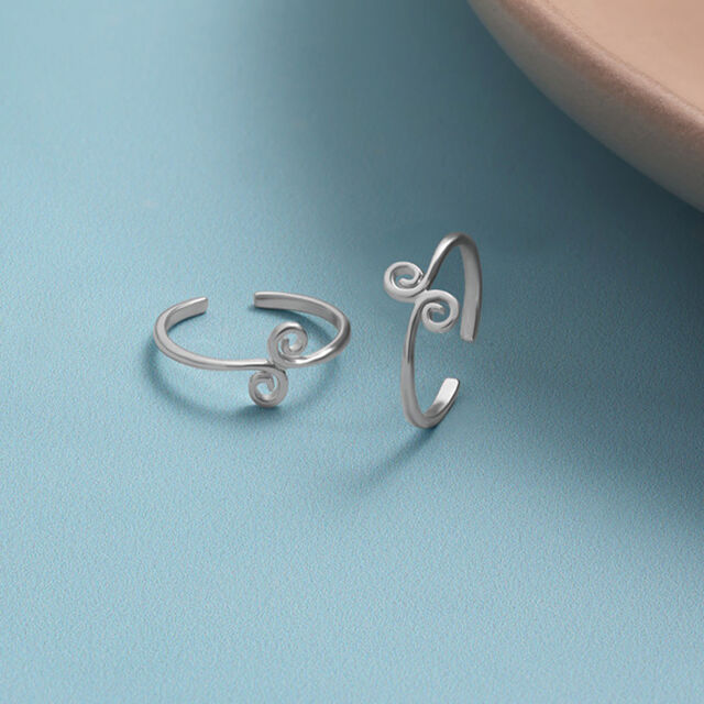 Curvy Chic Silver Toe Ring,,hi-res image number null