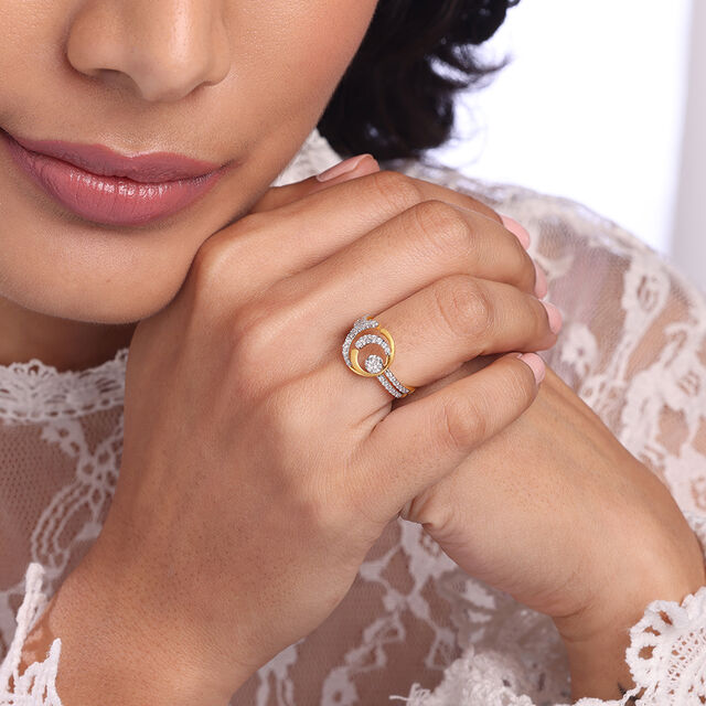 Cosmic Embrace Gold & Diamond Finger Ring,,hi-res image number null