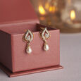 Radiant Diya Pearl Diamond Drop Earrings,,hi-res view 1