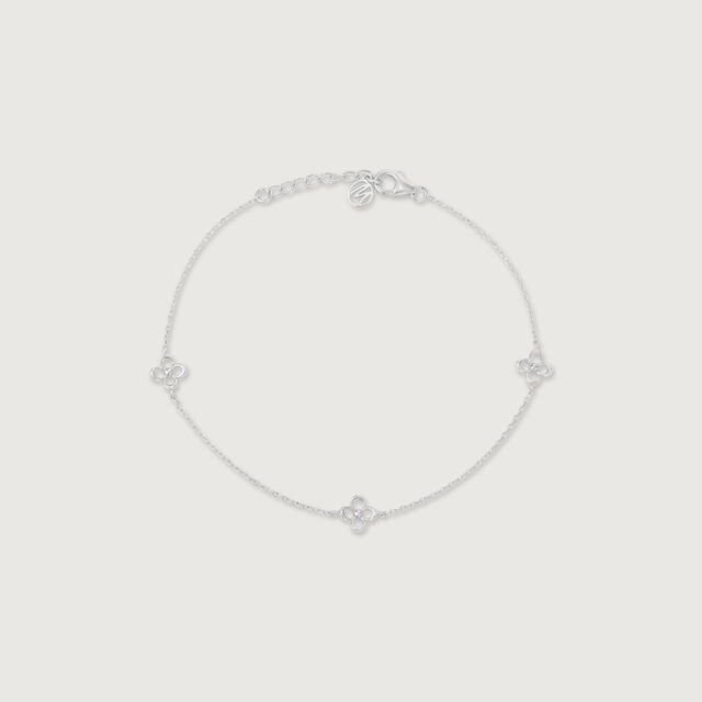 Chic Bloom Silver Anklet,,hi-res image number null