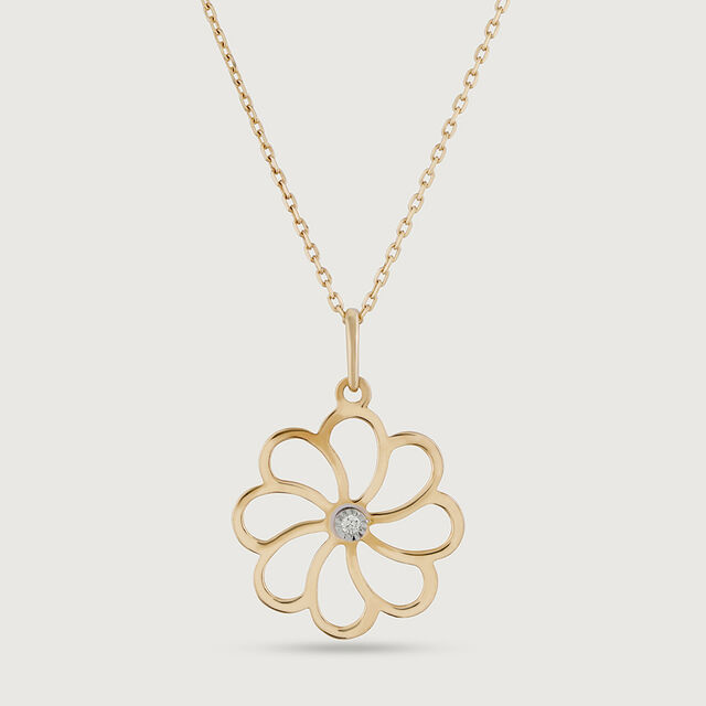 Romantic Shimmer Gold & Diamond Pendant,,hi-res image number null
