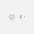 Vintage Pearl Silver Stud Earrings,,hi-res view 4