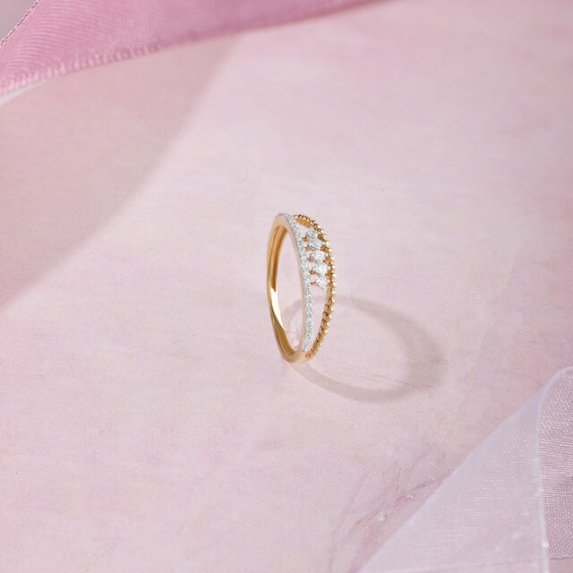 Radiant Duo Gold & Diamond Finger Ring,,hi-res image number null