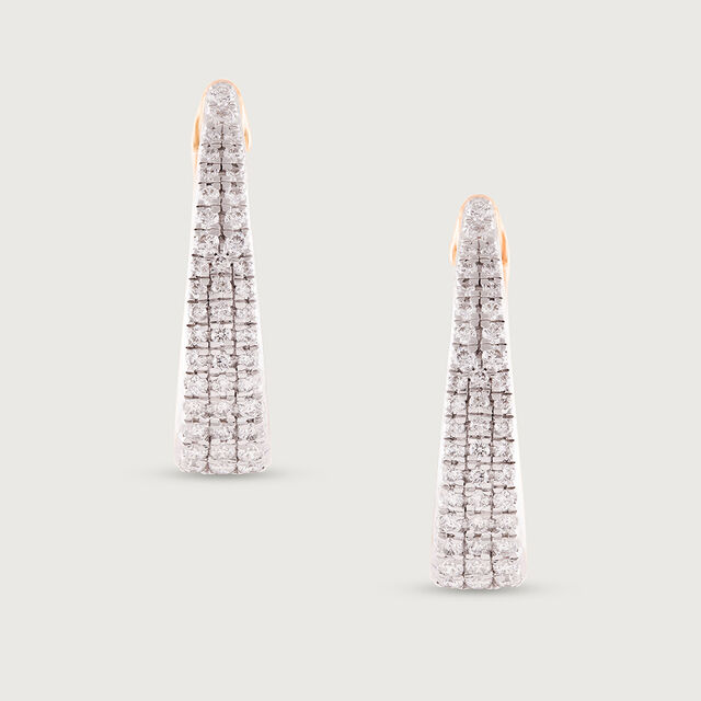 Modern Twist Gold & Diamond Hoop Earrings,,hi-res image number null