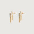Linear Shift Diamond Stud Earrings,,hi-res view 2