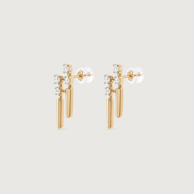 Linear Shift Diamond Stud Earrings,,hi-res image number null