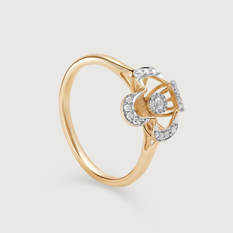 Sparkling Petals 14KT Gold & Diamond Ring