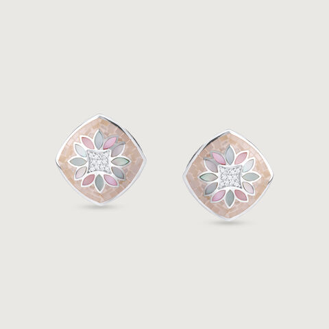 Mother of Pearl Oasis Silver Stud Earrings