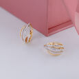 Draped Luxe Gold & Diamond Hoop Earrings,,hi-res view 1