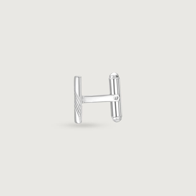 Wave Panel Silver Cufflinks,,hi-res image number null