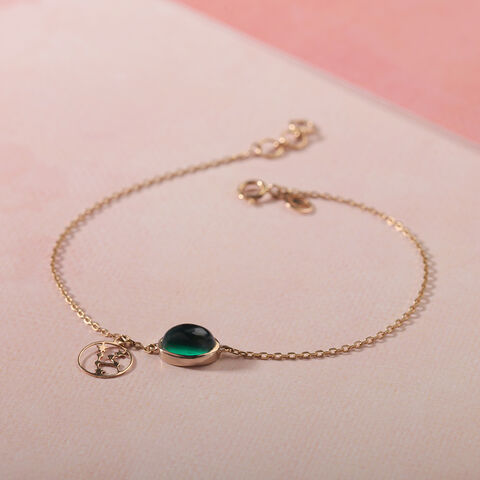 14KT Taurus Birthstone Yellow Gold Bracelet