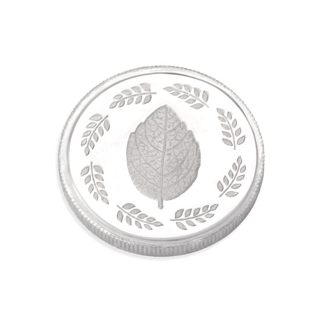 10 GM 999 Sacred Tulsi Leaf silver Coin,,hi-res image number null